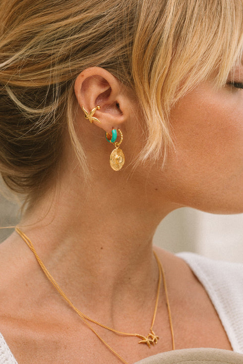MEDITERRANEAN ENAMEL HUGGIE GOLD